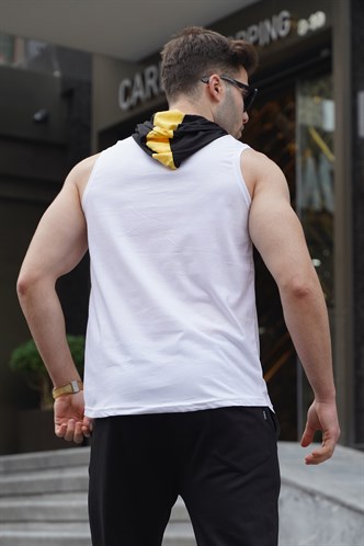 Sleeveless T-Shirt In Hooded White 2882