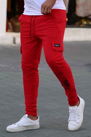 Madmext Kırmızı Baskılı Eşofman 4079