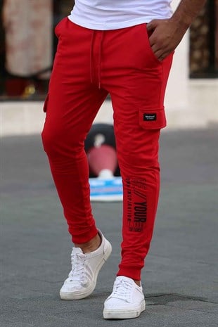 Madmext Kırmızı Baskılı Eşofman 4079