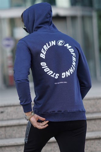 Madmext Lacivert Baskılı Sweatshirt 5306