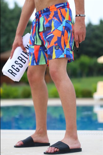 Madmext Men Navy Blue Swim Shorts 5073