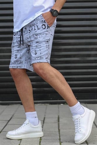 Madmext Pano Baskılı Gri Kapri 2408