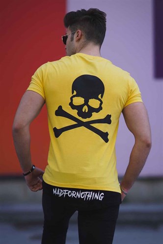 Madmext Sarı Baskılı Erkek Tişört 4597