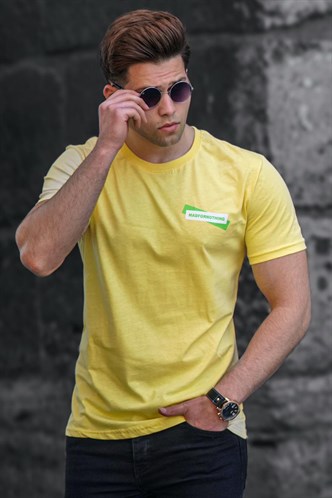 Madmext Men Printed Yellow T-shirt 5270