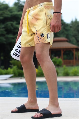 Madmext Men Yellow Swim Shorts 5093