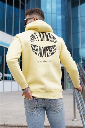 Madmext Yellow Hoodie Sweatshirt For Men 5331