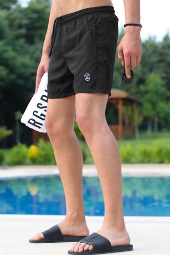 Men Basic Black Swim Shorts