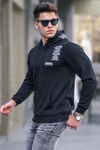 Madmext Siyah Baskılı Erkek Sweatshirt 5313