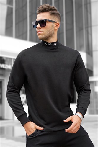 Madmext Men Black Sweatshirt 5329