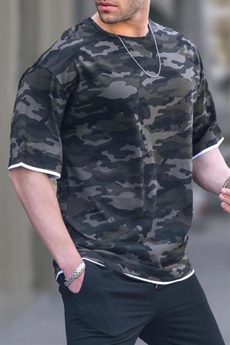 Madmext Siyah Erkek Tişört 4983