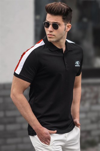Madmext Men Black Polo T-shirt 5215