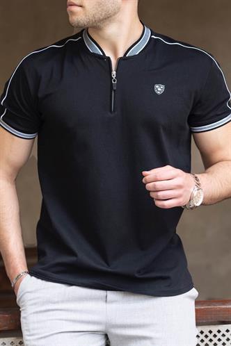 Madmext Men Black Polo T-Shirt 9281