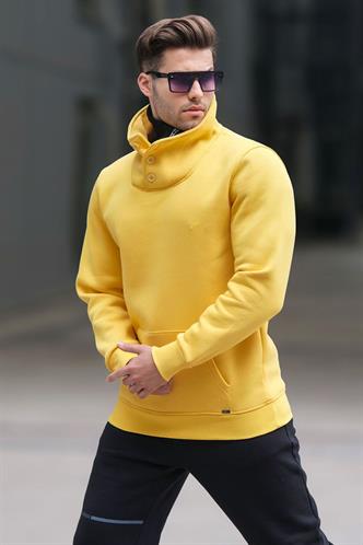 Madmext Yellow Button Up Sweatshirt 4411