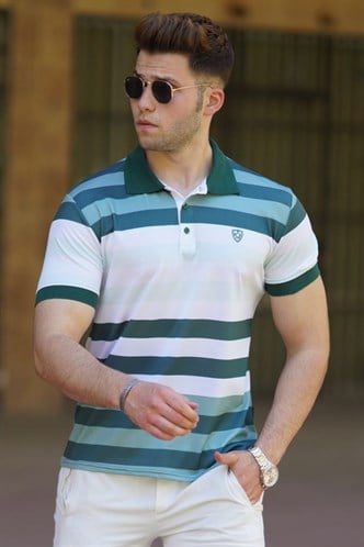 Madmext Men Green Polo T-shirt 5279