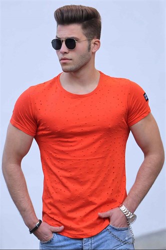 Madmext Orange Rapped T-shirt for Men 2883