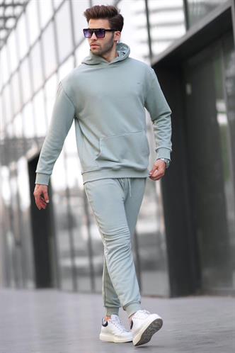 Mint Yeşili Kapüşonlu Basic Eşofman Takımı 5928