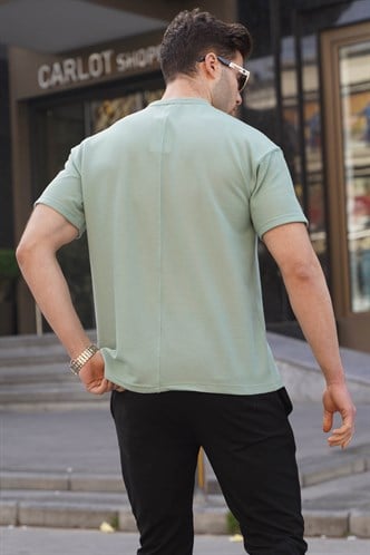 Mint Yeşili Regular Fit Basic Erkek Tişört 6099