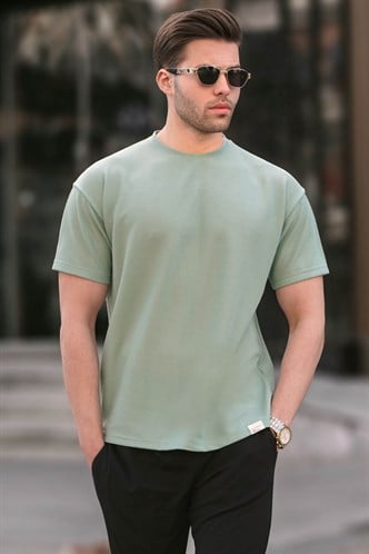 Mint Yeşili Regular Fit Basic Erkek Tişört 6099