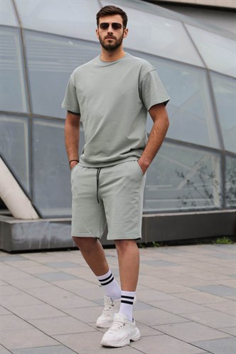 Mint Yeşili Regular Fit Erkek Şort Takım 5915