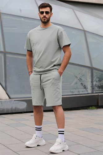 Mint Yeşili Regular Fit Erkek Şort Takım 5915