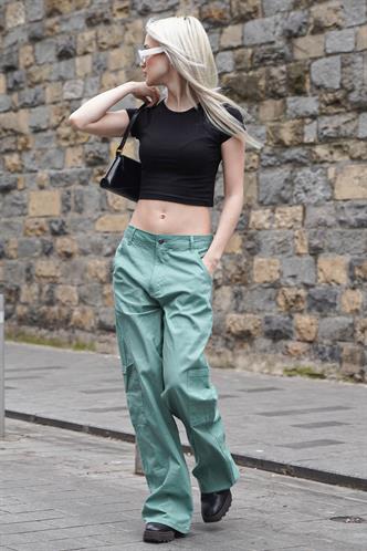 Mint Yeşili Straight Fit Kargo Pantolon MG1601