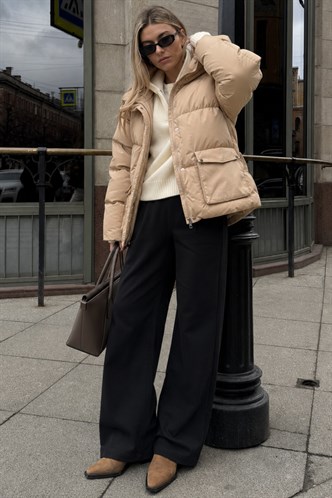 Bej Oversize Cepli Mont MG1358