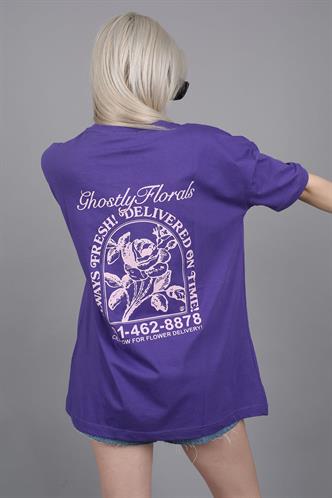 Purple Printed Oversize T-Shirt MG1513
