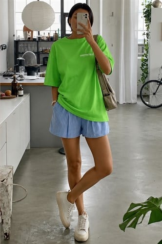Mad Girls Yeşil Baskılı Tişört Mg1197