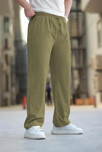 Haki Beli Ayarlanabilir Rahat Kesim Erkek Pantolon E6564