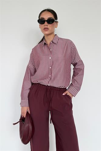 Bordo Elastik Belli Bol Kesim Pantolon MG2020