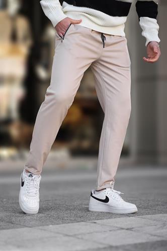 Bej Fermuar Detaylı Erkek Pantolon 6520