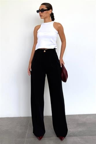 Siyah Kadın Palazzo Pantolon Mg2525