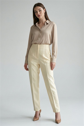 Sarı Önü Biyeli Yüksek Bel Kadın Pantolon MG2425