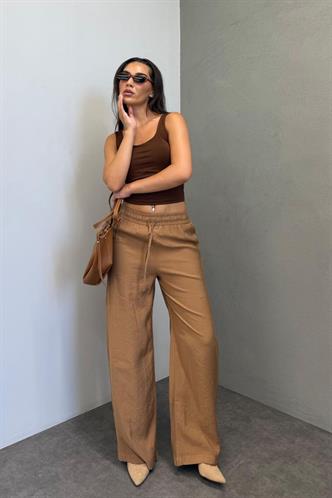 Camel Geniş Paça Kadın Pantolon MG1982
