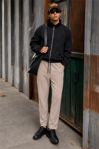 Bej Basic Waffle Kumaş Erkek Pantolon 6509