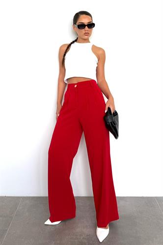 Kırmızı Kadın Palazzo Pantolon Mg2525