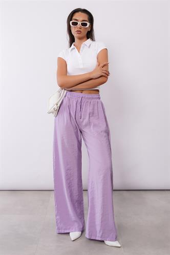Lila Geniş Paça Kadın Pantolon MG1982