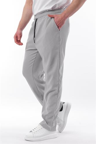 Boyalı Gri Beli Ayarlanabilir Cep Detaylı Bol Pantolon 6545