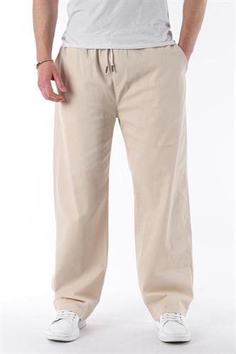Bej Bol Paça Beli Bağlamalı Erkek Pantolon E7403