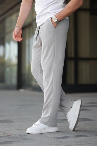 Boyalı Gri Beli Ayarlanabilir Cep Detaylı Bol Pantolon 6545