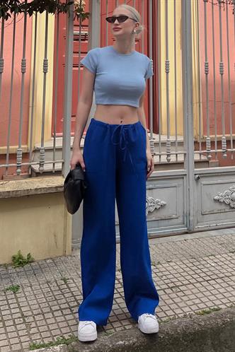 Saks Krinkıl Kumaş Basic Kadın Plaj Pantolon MG1778