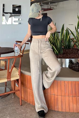 Vizon Beli Ayarlanabilir Geniş Paça Pantolon MG2089