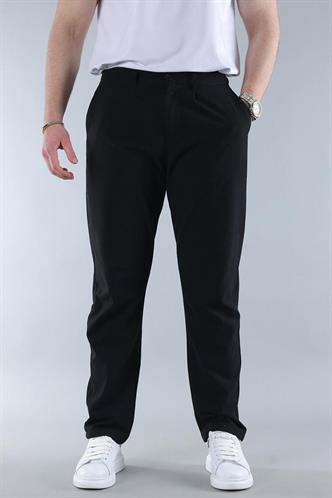 Koyu Siyah Regular Fit Düz Kesim Yan Cepli Erkek Pantolon 6540