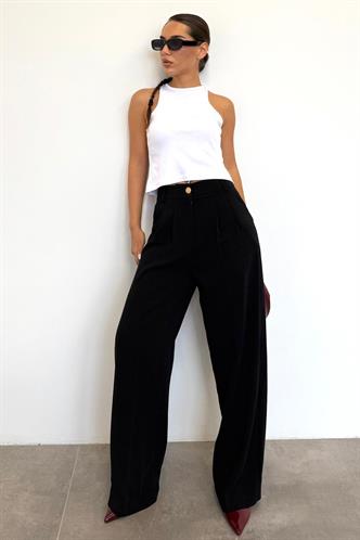 Siyah Kadın Palazzo Pantolon Mg2525