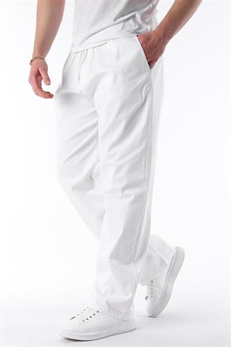 Ekru Bol Paça Beli Bağlamalı Erkek Pantolon E7403