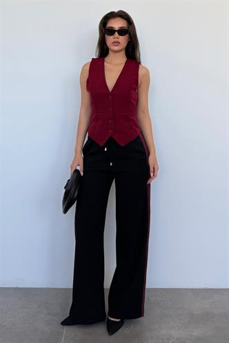 Siyah Şerit Detaylı Bol Paça Kadın Eşofman MG2441 