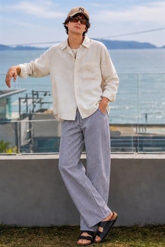 Gri Regular Fit Erkek Pijama Pantolon 6541