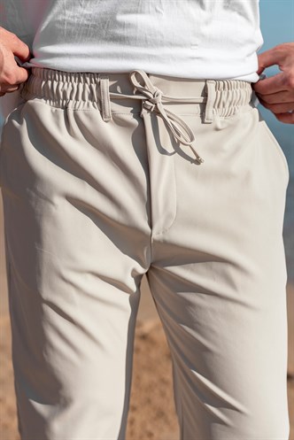 Bej Beli Lastikli Relaxed Fit Jakarlı Erkek Pantolon E6593