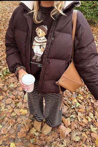 Kahverengi Çizgili Triko Kadın Pantolon MG2609