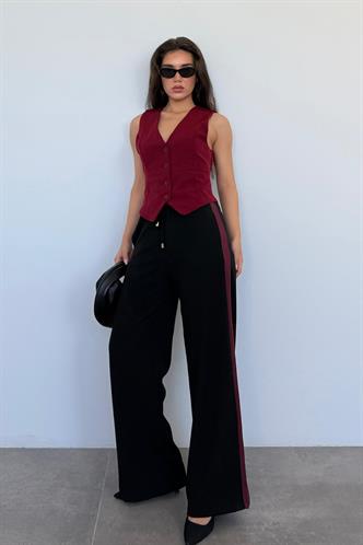 Siyah Şerit Detaylı Bol Paça Kadın Eşofman MG2441 